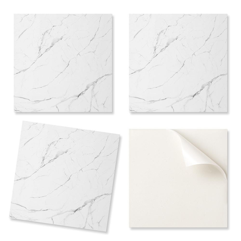 Set of Self-Adhesive PVC Tiles Marble Pattern with Veins 9x30x30 cm