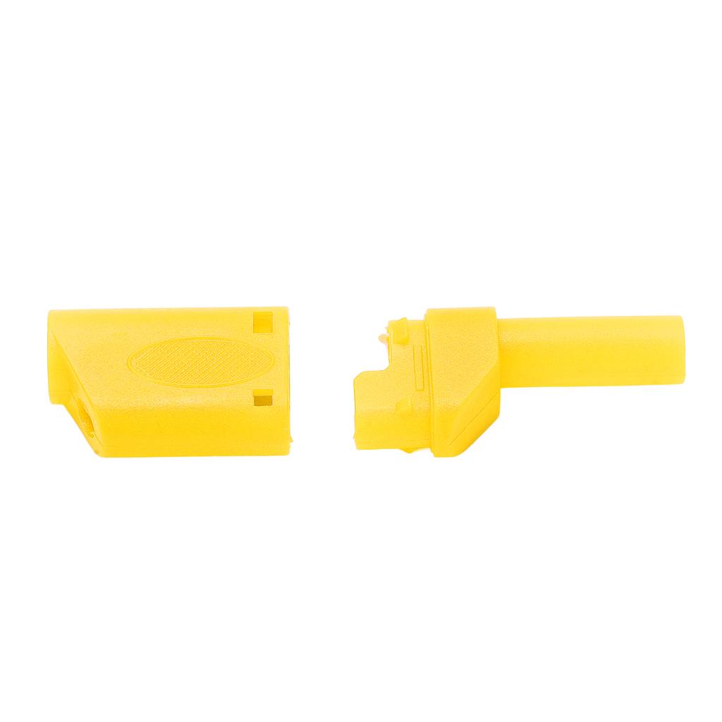 10pcs 22.160 4mm Banana Plug Insulated Safety Banana Plug Connector with Housing for Electronic TestYellow