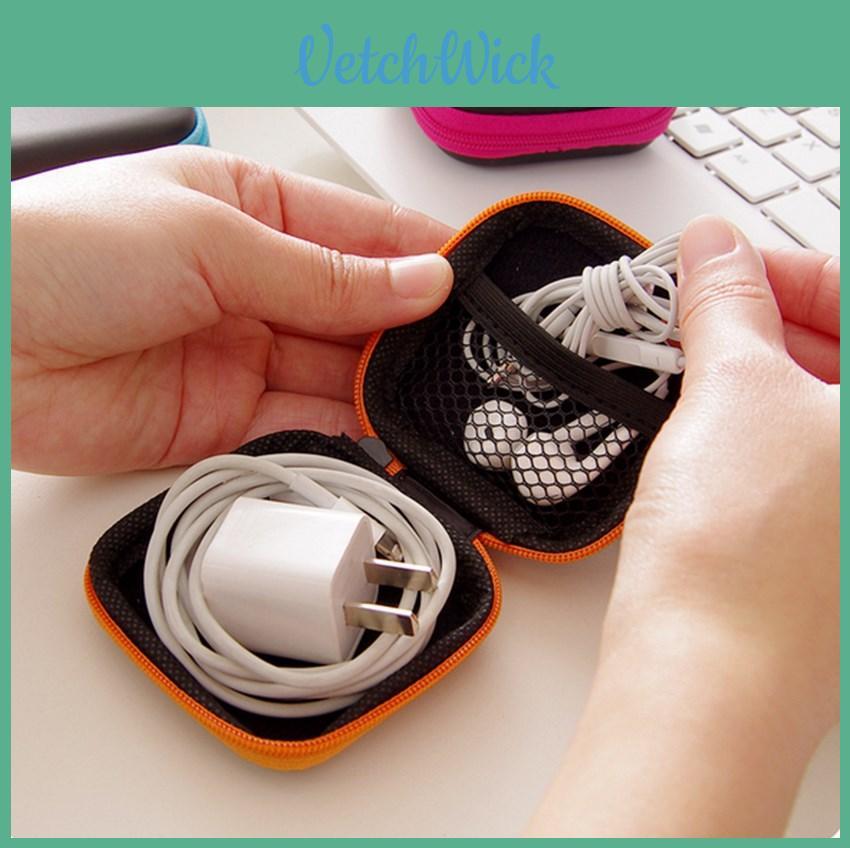 Compact And Stylish Portable Storage Box For Charger Data Cables And Accessories