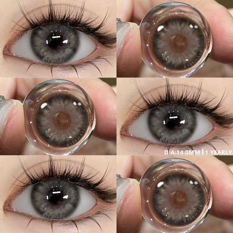 Eyeshare 1Pair Color Contact Lenses for Eyes Natural Blue Colored Pupils Green Eye Color Lens Gray Contacts Brown Lenses Yearly