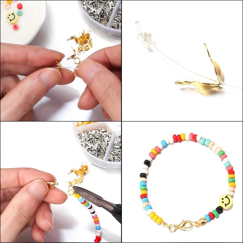 1Box Jewelry Making Kit Lobster Clasp Open Jump Rings End Crimps Beads Box Sets Handmade DIY Bracelet Necklace Findings Supplies