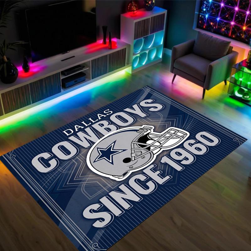 Tappeto in velluto di cristallo design Dallas Cowboys Accogliente Non?Tappeto Stampato Antiscivolo per Camera da Letto Soggiorno Ingresso