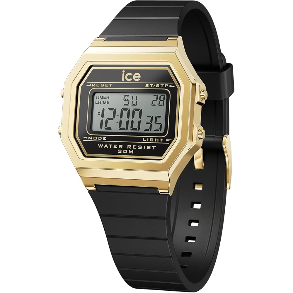 Ice Watch ICE Digit Retro Digital Watch Black Gold Small Women s