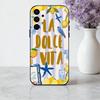 S-Seaside S-Scenery Wine L-Lemon phone Case For Samsung Galaxy A73,A72,A71,A70,A53,A52,A51,Others Soft Black Shell