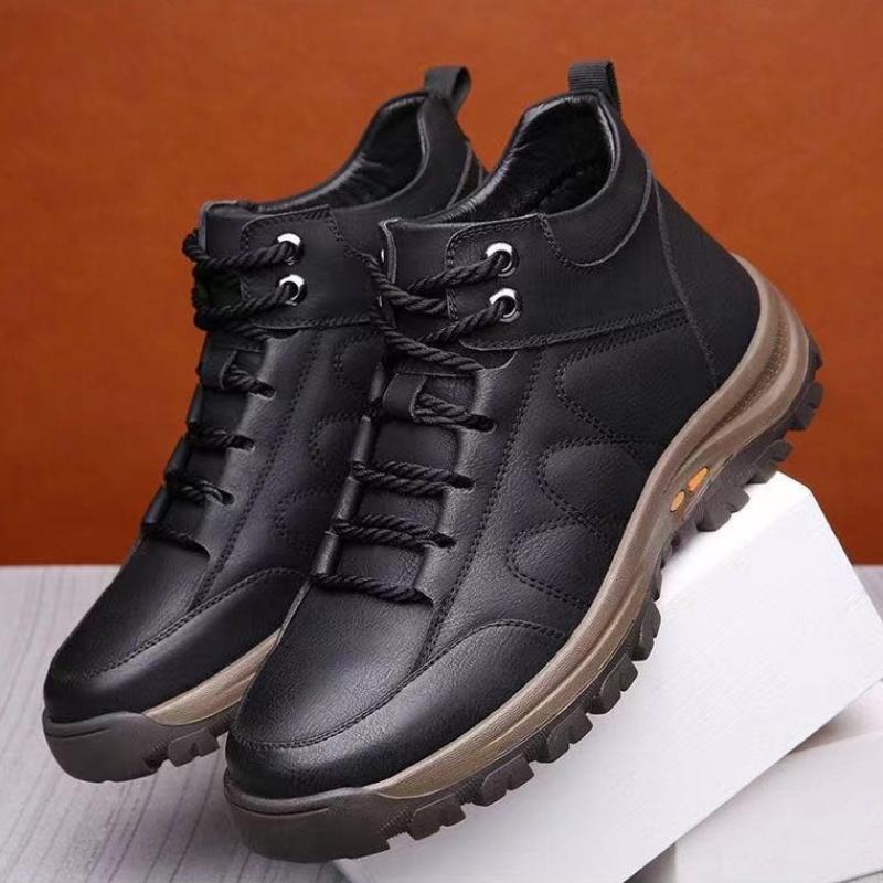 

Зимові Нові Чоловічі Чоботи Зберігають Тепло Чоловічі Бавовняні Черевики Високі Плюшеві Черевики для Походів Зручні на Шнурівці Чоловічі Кросівки Зносостійкі 41 чорний