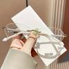 Unisex Hexagonal Frameless Reading Glasses with Golden Accents for Books Phones Computers Daily Use