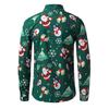 Men Casual Snowflakes Santa Candy Printed Christmas Shirt Top Blouse