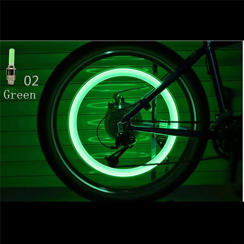 2/4Pcs Neon Motorcycle Tire Lights Bike LED Light Tire Valve Cap Flashlight Wheel Spoke Lightweight Car Motorcycle Accessories