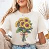Sunflower Bouquet T Shirt Floral For Nature Lovers Summer Top Casual Wear Birthday Vintage Designer Clothes Graphic Soft