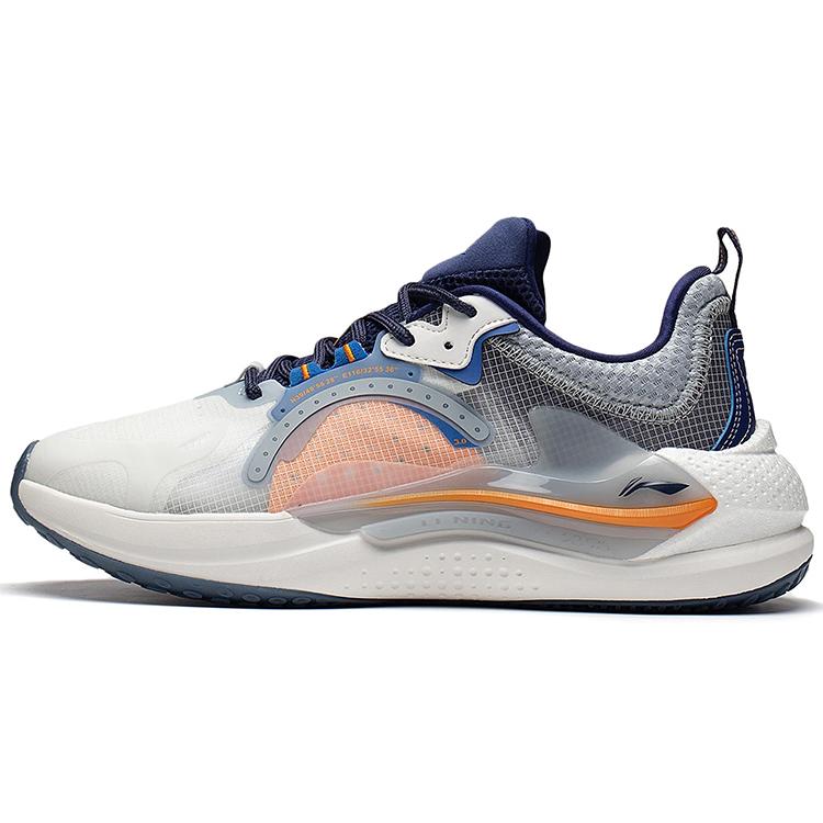

Li Ning Spark Trendy Rebound Low top Sports Casual Shoes Men s White Purple Blue AGLS061-4 43
