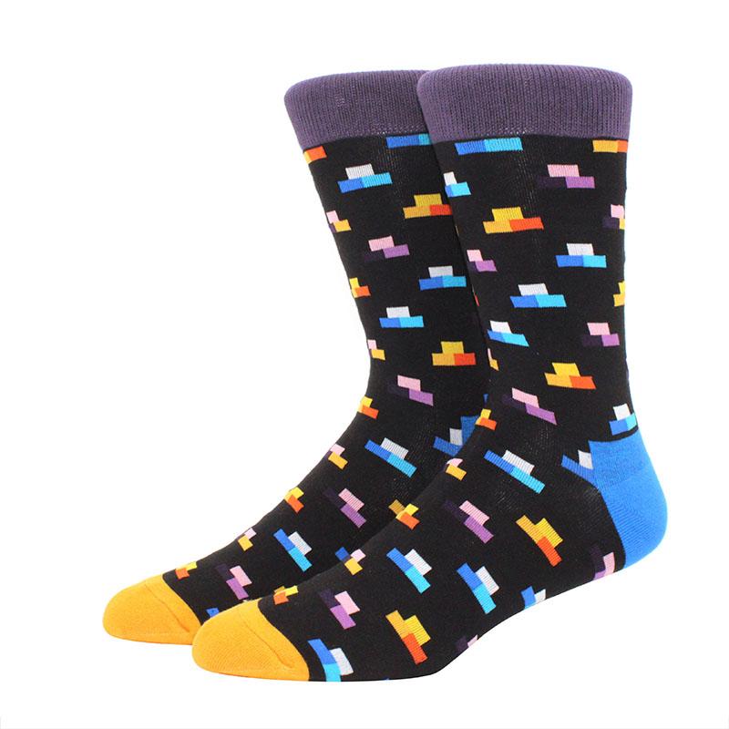 Male Tide Brand Men Cotton Socks Gradient Color Summer Style Long Wedding Sock Men's High Funny Happy Business Socks Man Sox