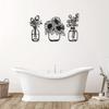 Black Tulip Metal Flower Wall Decor Art Sculpture for Kitchen Bathroom Study Porch Festival