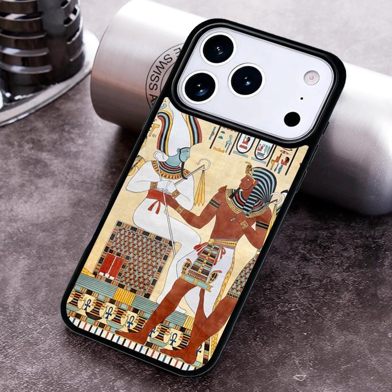 Egypt Mural Soft Phone Case For iPhone 17 16 15 14 13 12 11 Pro Max Plus 17Air Soft Silicone Cover