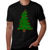 Watercolor Christmas Tree Tshirt Breathable Basic Cotton Tshirt