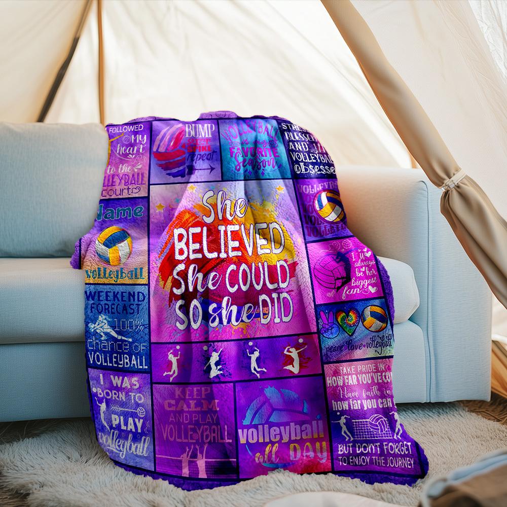 Volleyball Outdoor Customize Your Name Blanket Comfortable Soft Lightweight Allseason Multipurpose Blanket For Travel Camping Picnics Sofa Office Bed