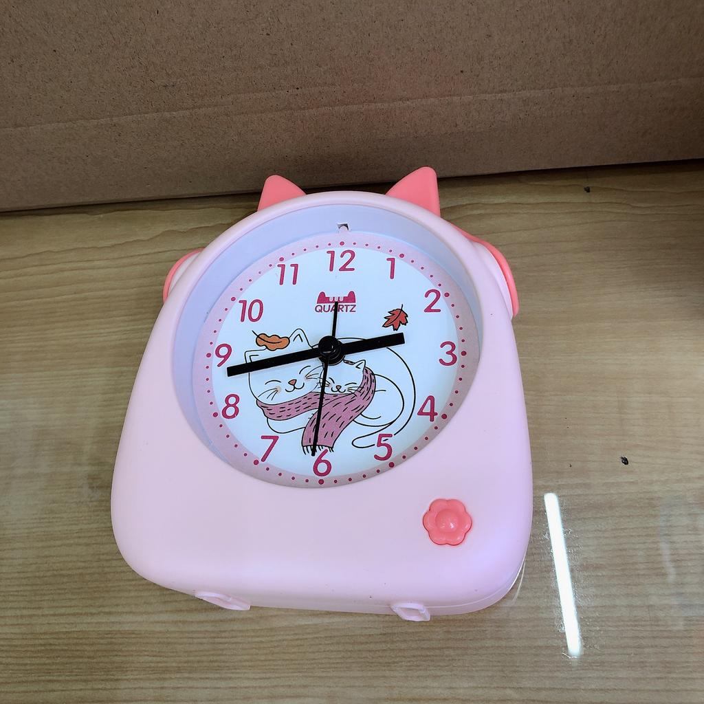 Modern Cartoon Cute Cat Animal Shape Small Watch Children's Study Clock
