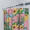 Bright Floral Waterproof Bathroom Shower Curtain Decor Set With Sunflowers, Pink Peonies And Bluebells Home Accents For A Sunny