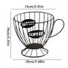 Coffee Pod Basket Metal Wire Large Capacity Reusable Modern Organizer Coffee Pod Holder Organizer for Home Kitchen Study Cafe