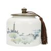 Large Ceramic Tea Storage Canister for Red, Green, Longjing, Biluochun, and Pu'er Tea - Half Jin Capacity