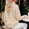 Women's Casual Loose Fit Long Sleeve Zip-Up Hoodie with Collar