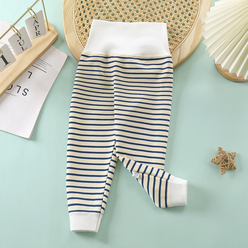 Newborn Infant Pants Thicken Keep Warm in Autumn Winter Baby Clothes Boy Girl Striped Leggings Kids Unisex Trousers