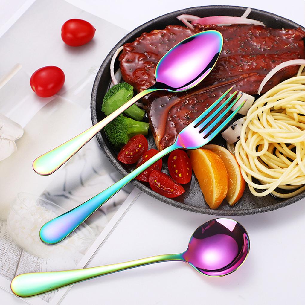 Set di Stoviglie Forchette da Tavola Cucchiaino da Caffè Stoviglie Posate Decorative Senza Bave Liscio Durevole Lavabile