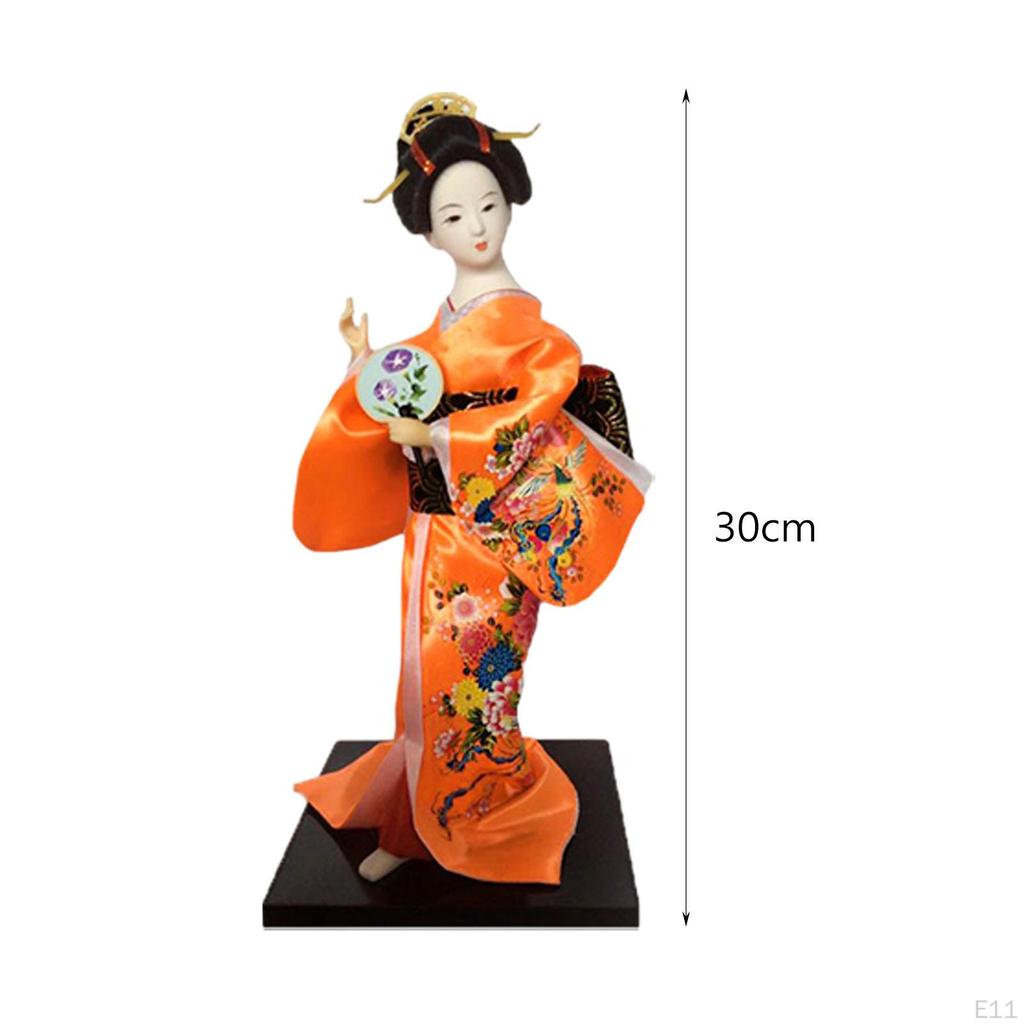 Asian Statue Collectible Figurine Japanese Kimono Geisha Doll Kabuki for Birthday