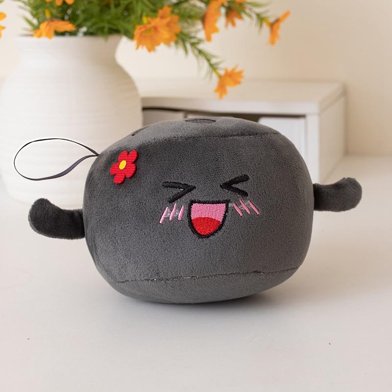 Cartoon Creative Coal Doll Pendant Plush Toy Black Coal Bag Keychain Hanging Ornament Doll Desktop Ornament