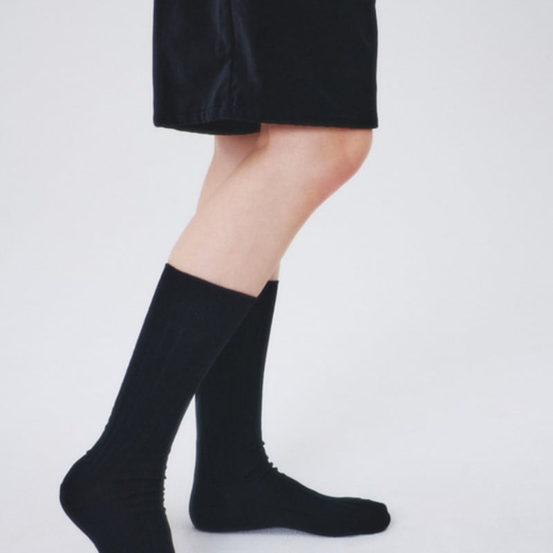 I Hate Monday [IHM250326] Silk French Socks Black