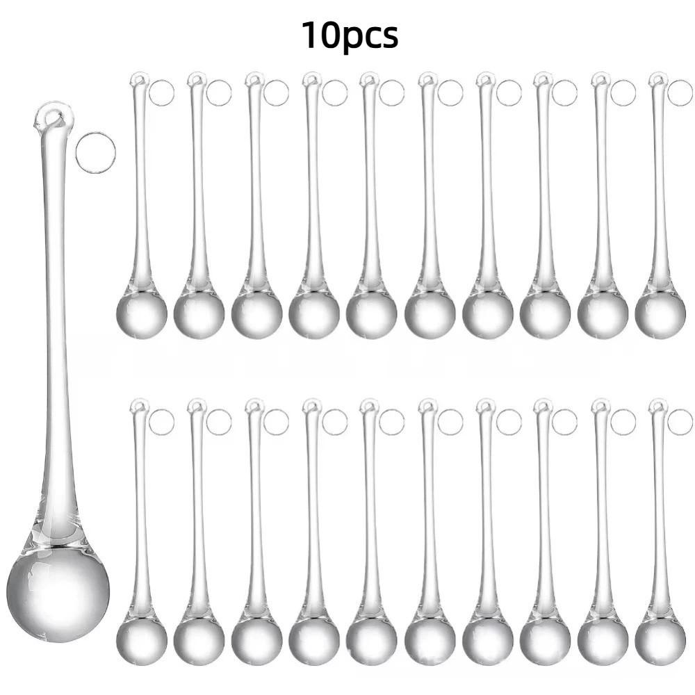 10 قطع زينة تعليق على شكل دمعة عيد الميلاد زينة عيد الميلاد على شكل قطرة مطر شفافة إكسسوارات ستائر