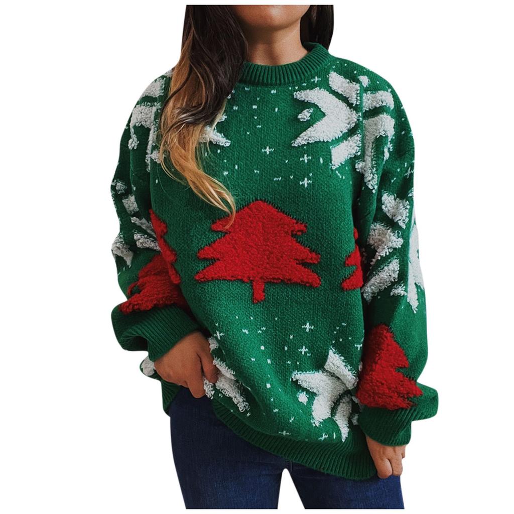 Women's Autumn/Winter Fashion Christmas Sweater  Round Neck Long  Seeve Sweater