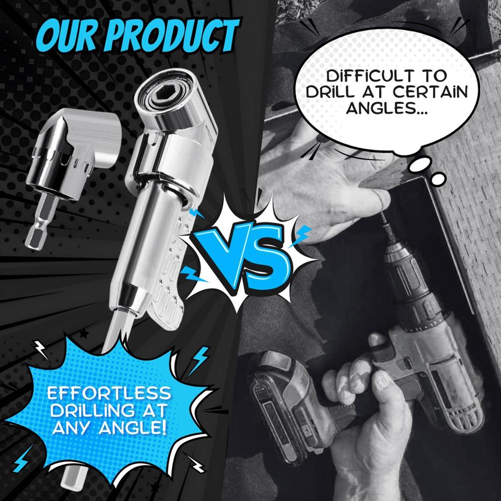 Right Angle Drill Adapter 105 Degree Socket Extension Attachment 1/4 Inch Screwdriver Bits For WarehouseGarageConstruction