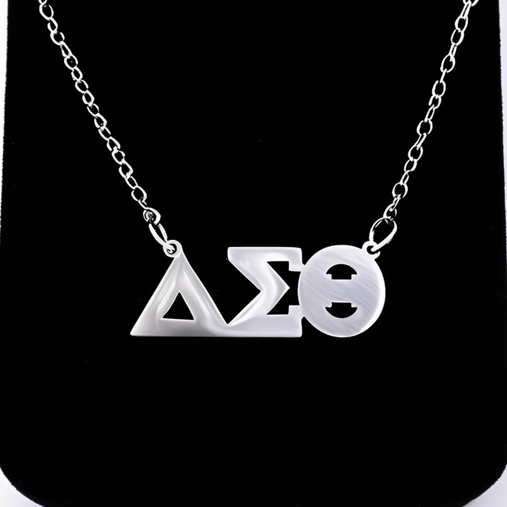 Trendy Delta Sigma Theta Inspired Design Greek DST Stainless Steel Charm Making Sorority 1913 Soror Jewelry Link Chain Necklace