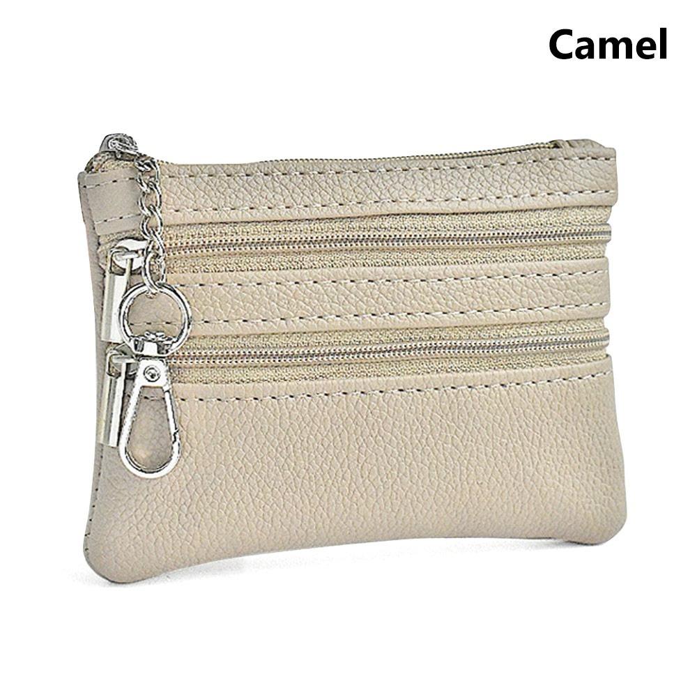 Portable PU Leather Money Coin Purse Waterproof Wear-resistant Credit Card Holoder Zipper Wallet Money Bag Women Men