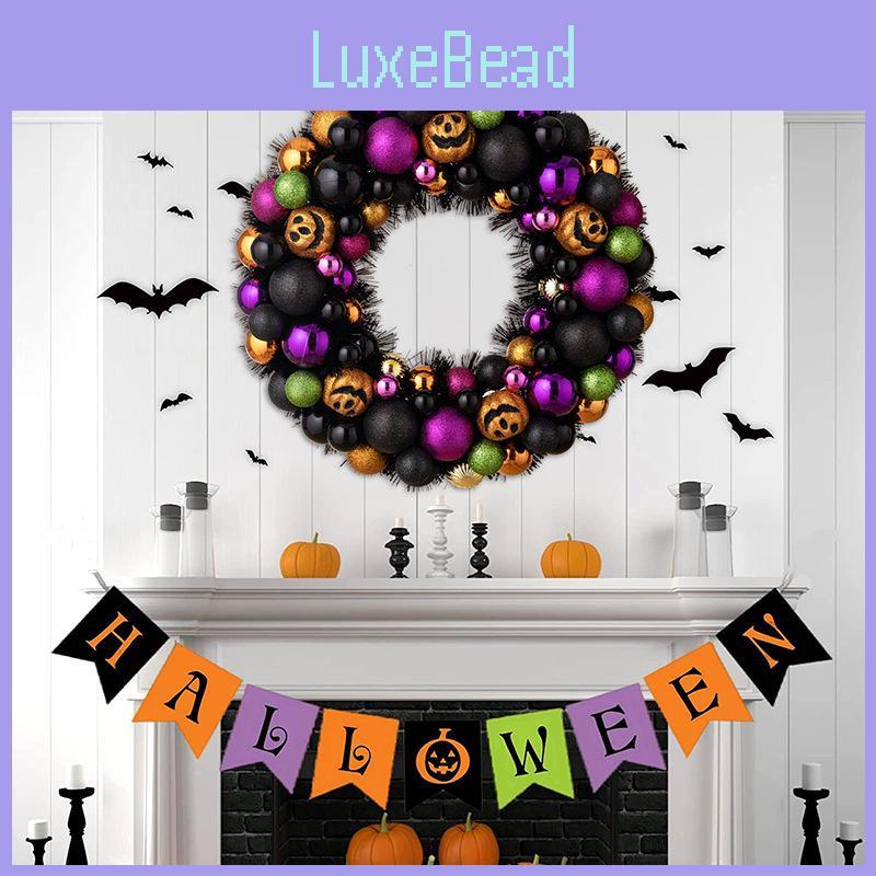 Festive Halloween Pumpkin Wreath Beautifully Crafted With Colorful Decorative Balls