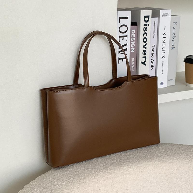 

Office Workers Minimalist Style, Solid Color Women s 2026 Tote Bag, High-end Feel, Daily Commuting PU Leather Large Capacity Handbag