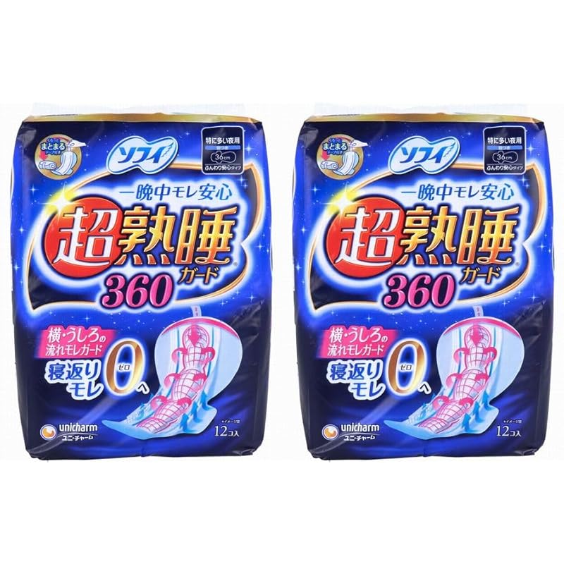 

[2 bags set] Sophie Super deep sleep guard 360 Especially for night use with wings 36cm Soft and safe type 12 pieces 2 bags total 24 pieces dam guard