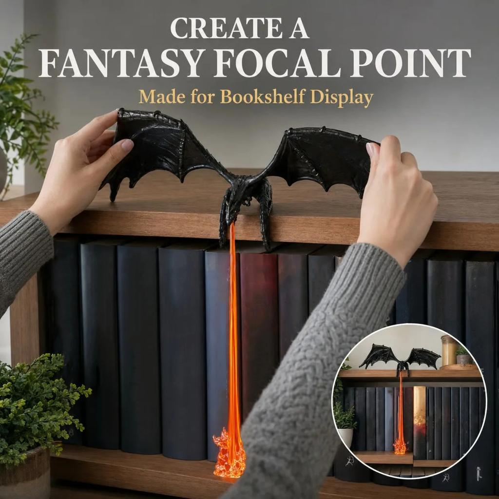 3D-gedruckte Bücherregal-Ecklampe, Kleines feueratmendes Regal für die Heimdekoration