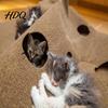 Felt Pet Tunnel Cat with Play Mat Multi-peephole Hideaway Large Interactive Peek-a-Boo Holes Cave Indoor Cats Enrichment