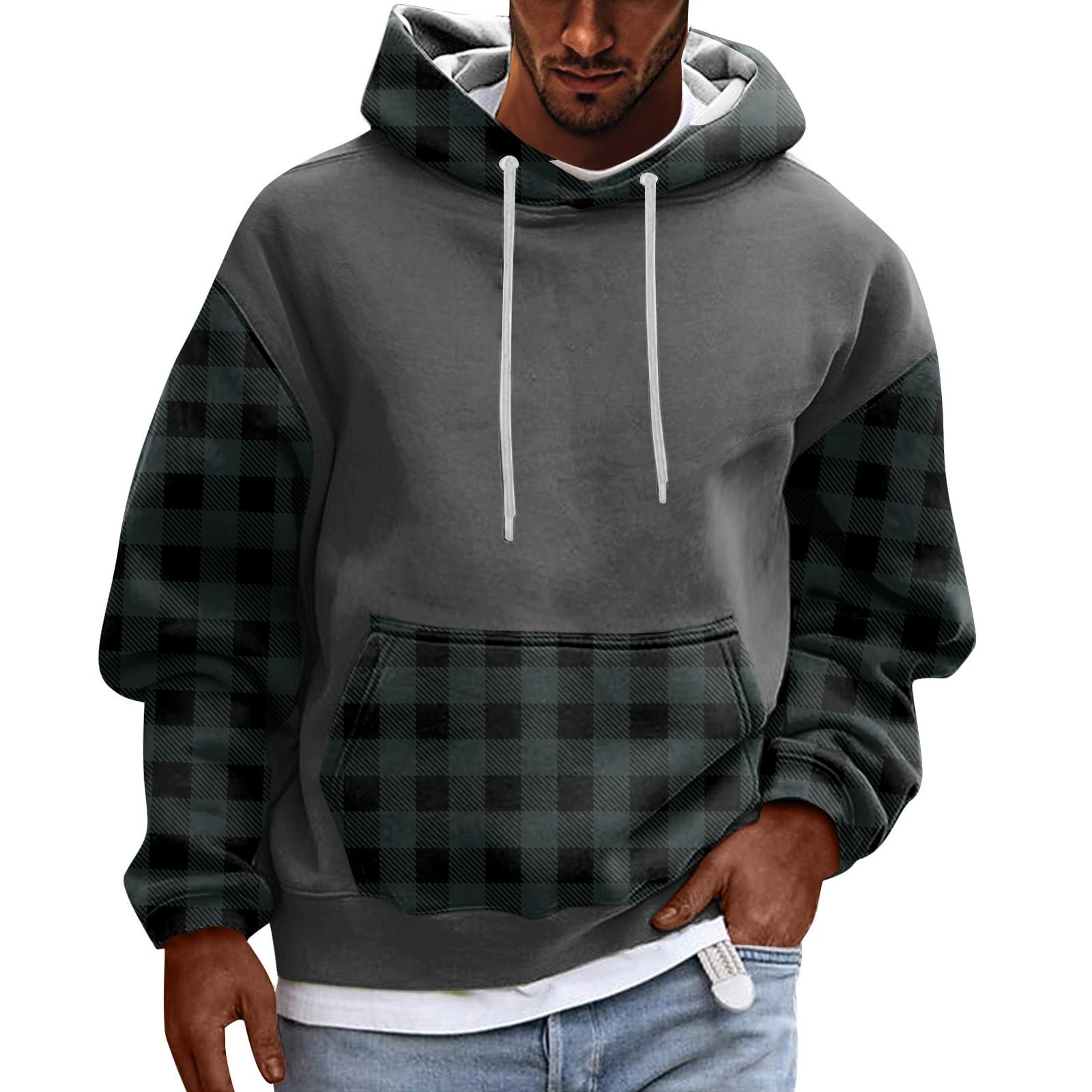 Hooded Sports Tracksuit Unisex Running Outfits Long Sleeve Pullover Hoodies Sweatshirt L темно-зеленого