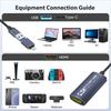 USB 3.0 HD 4K HDMI Video Capture Card HDMI to USB Type-C Video Grabber Record Box for PS4 Game DVD Camcorder Camera Recording Live