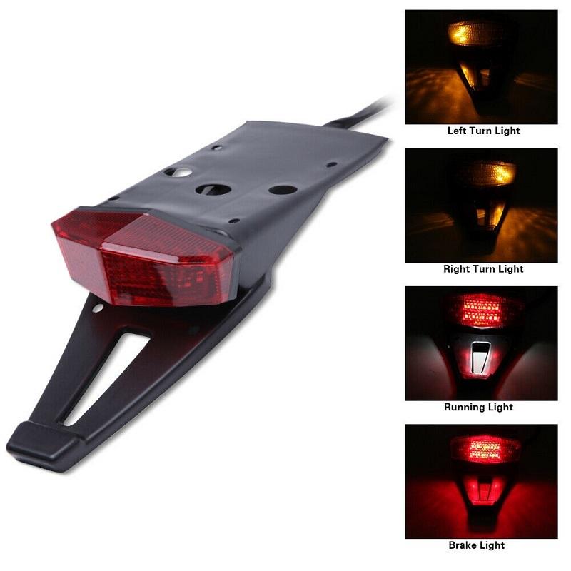 Motorcycle ATV LED Rear Fender Taillight Tail Brake Stop Indicator Signal Lamp Turn Signal Light Enduro for Bobber Dirt Bike Kit