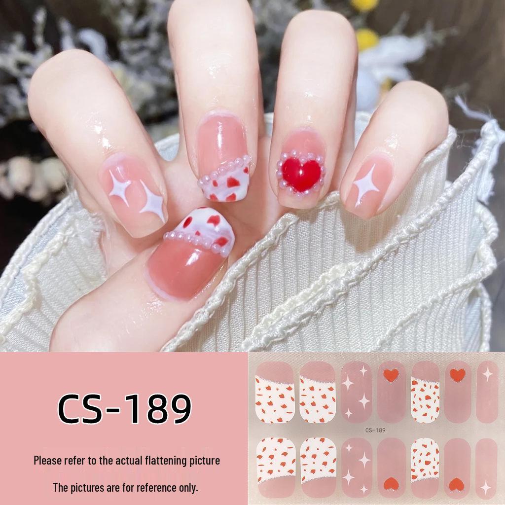 Waterproof Long-Lasting No-Bake 3D Gel Nail Stickers - Removable & Wearable Full-Cover Nail Polish Patches for Women