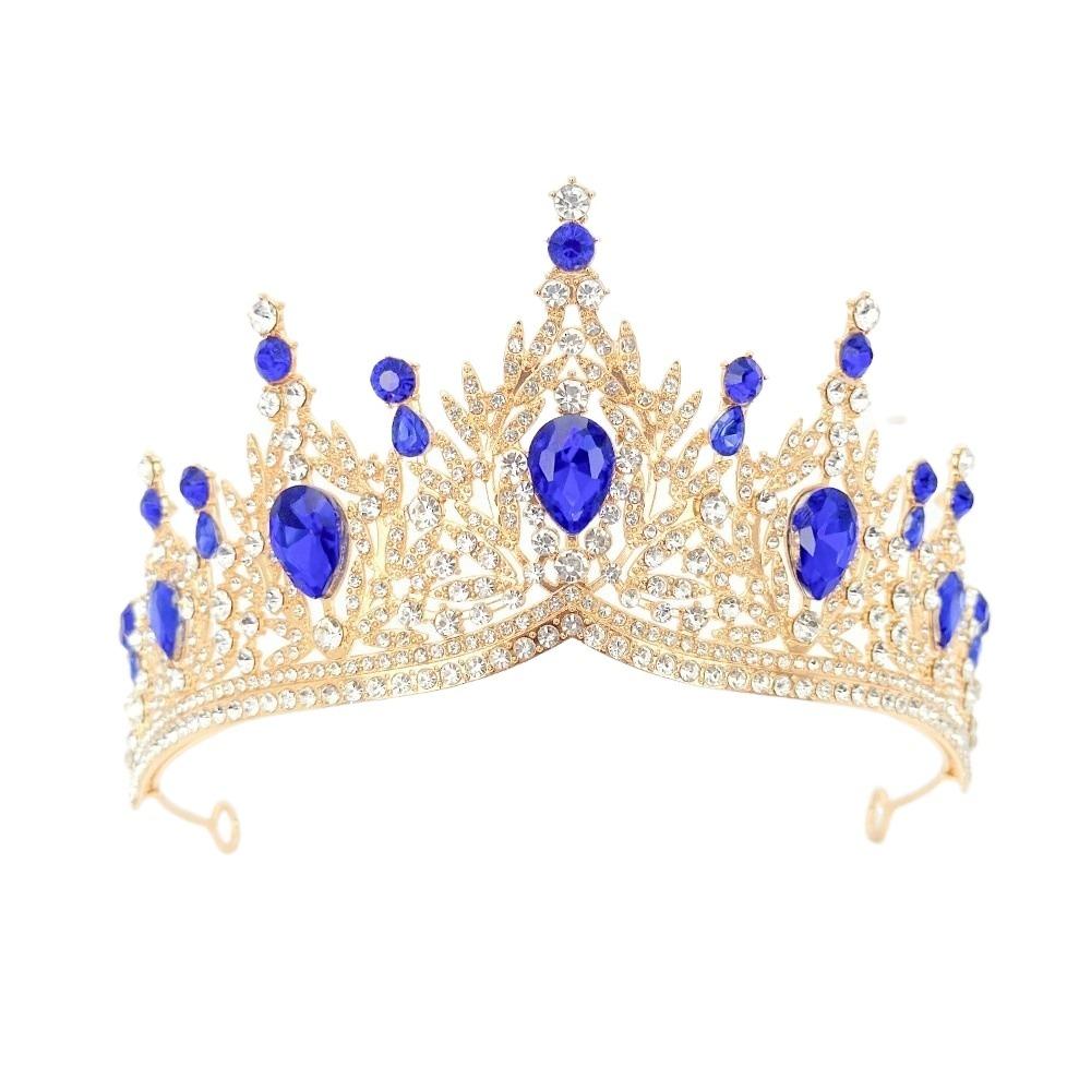 Shiny Ornament Baroque Queen Tiaras Luxury Princess Crown Bridal Headwear  for Women Girls