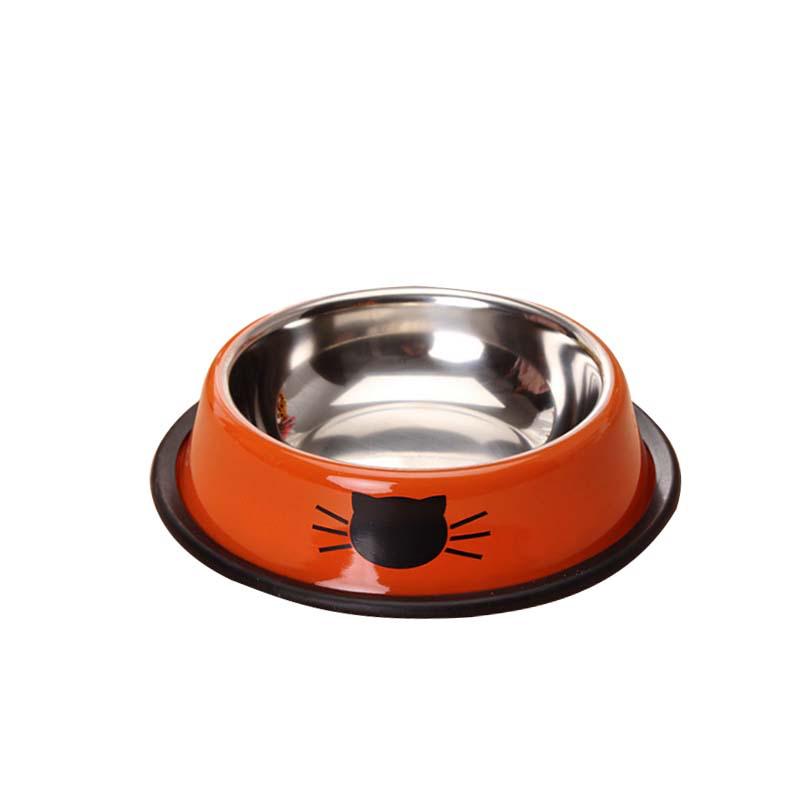 Colorful Non-Slip Stainless Steel Pet Bowl for Cats and Dogs