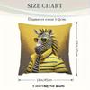 Funny Yellow Zebra Illustration Pillowcase Cushion Throw Pillow Pet Lovers Novelty Home Decor Print 40x40cm Accent Accent Pillow
