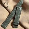 Used Cro-2060 Crocodile Watch Strap Gray (lug Width 19 Mm - Buckle Width 16 Mm)