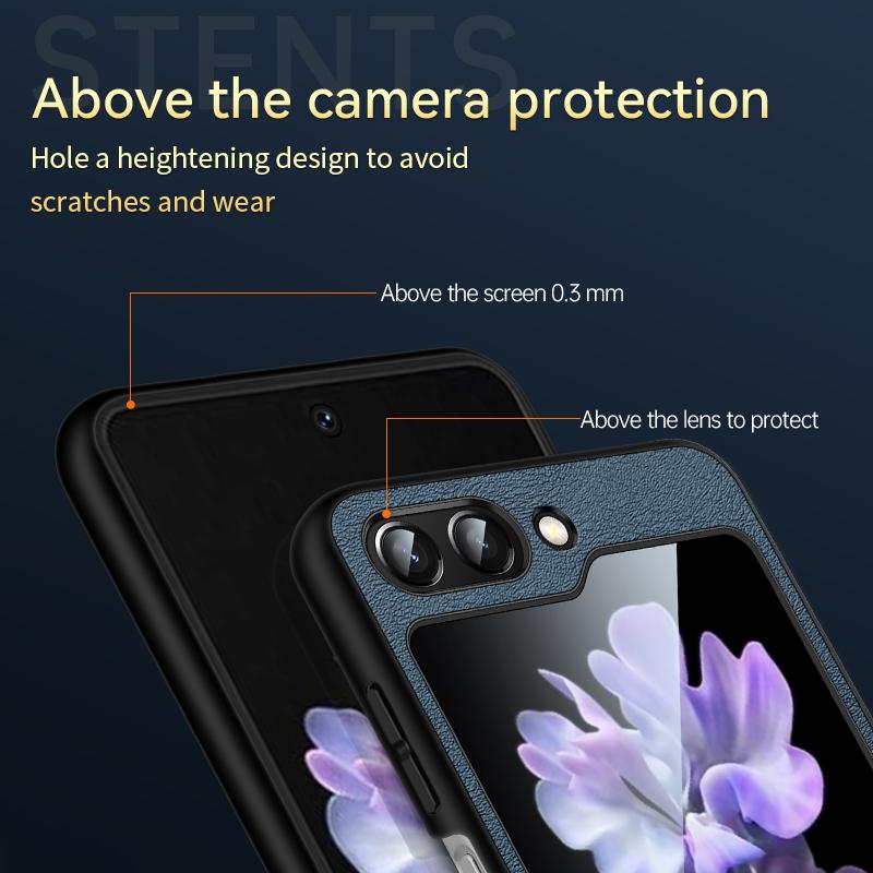 SULADA Fashion Series for Samsung Galaxy Z Flip5 5G Phone Case PU Leather+PC Wristband Kickstand Protective Cover