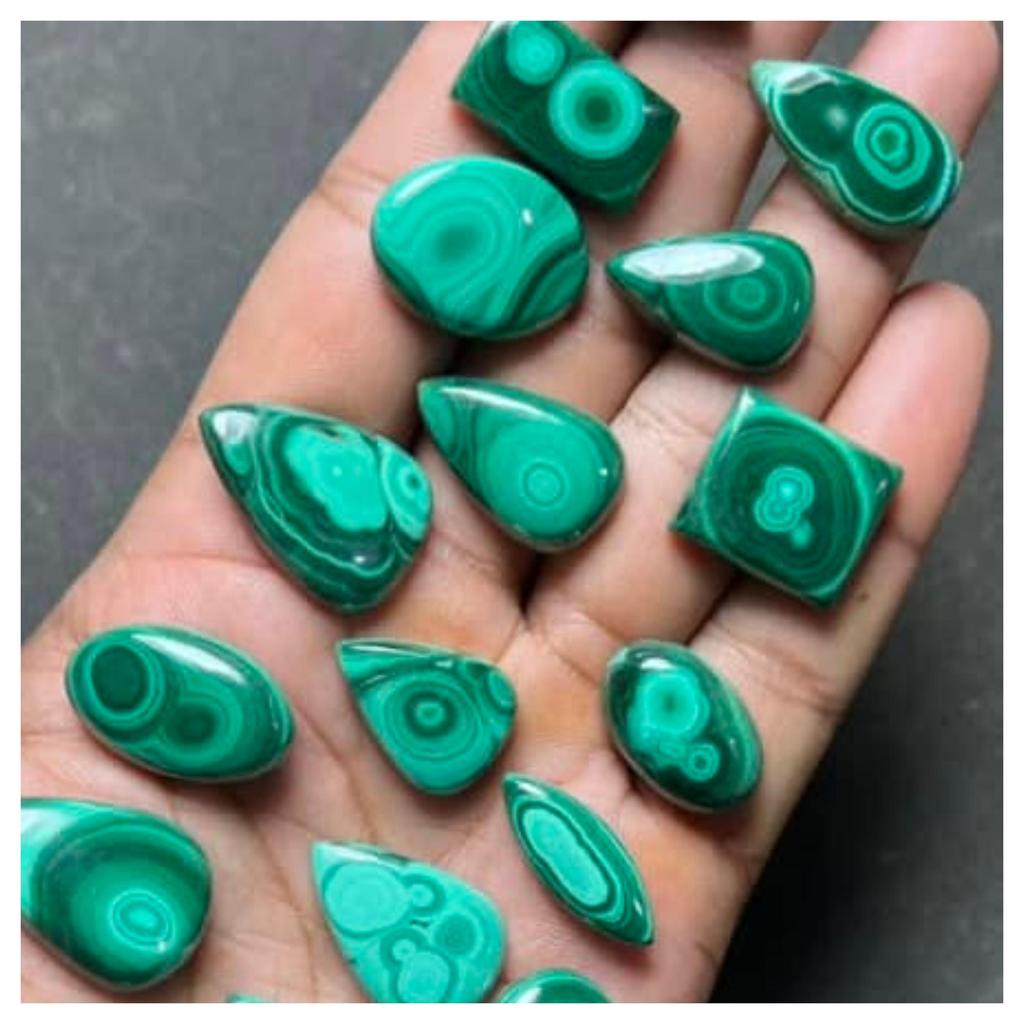 Natural Hand Polished Cabochon Lot, Mix Malachite Lot, Designer Green Malachite Cabochon Gemstone, Malachite For Making Jewelry Pendent.