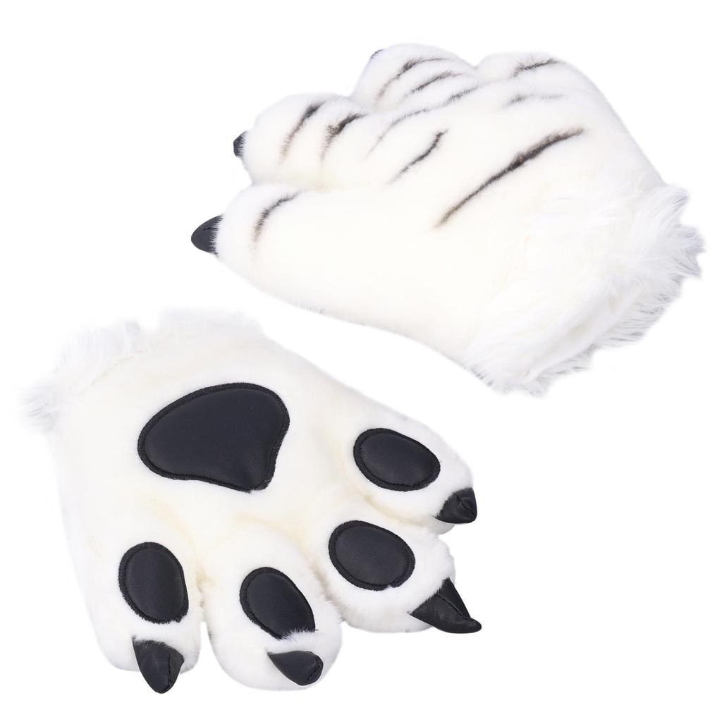 Guanti Zampa di Animale Simulati Carini Guanti Peluche con Artigli Guanti da Costume da Lupo Mannaro